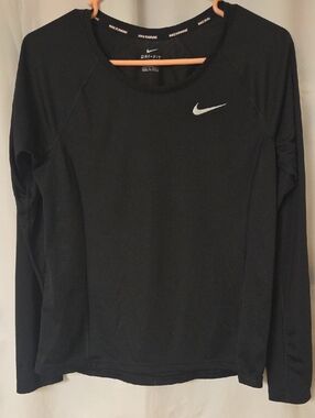 Nike Black Long-Sleeve Dri-FIT Running Top